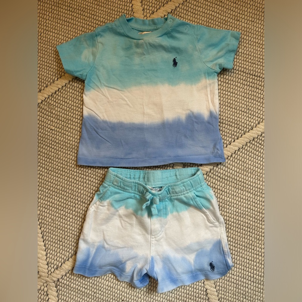 Ralph Lauren boys set 9 months, tee and shorts